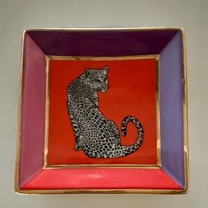 Jonathan Adler red leopard Square Dish